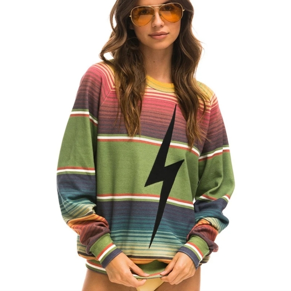 Crewneck Sweatshirt Rainbow Stripe 
